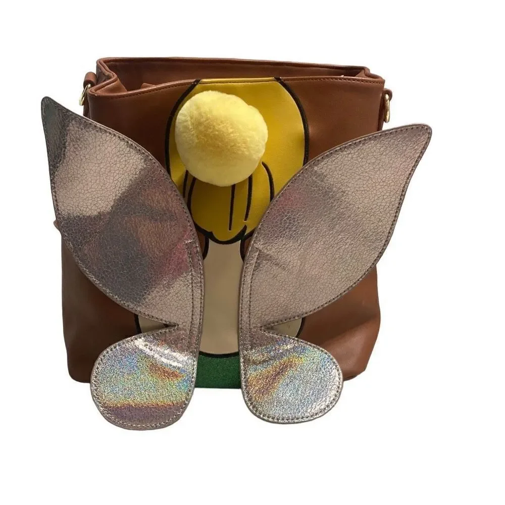 DANIELLE NICOLE Disney‎ Parks Tinkerbell Convertible Backpack Handbag Brown - Picture 2 of 12